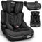 KIDUKU Seggiolino auto con coprisedile, cresce con il bambino, sedile, universale, approvato con la normativa ECE R129/03, 9-36 kg (1-12 anni), gruppo 1+2+3 (Noir)