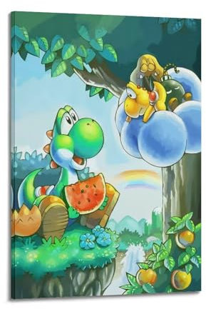 KFNICCE Yoshi Videospiel-Poster, dekorative Malerei, Leinwand, Wandposter und Kunstdruck, moderne Familienschlafzimmer-Dekoration, Poster, 40 x 60 cm