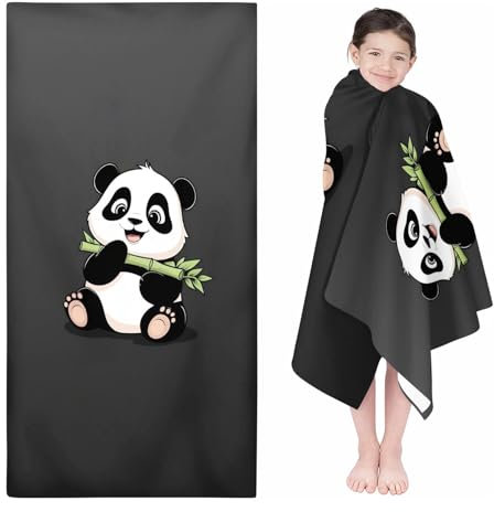 Qiqumax Cartoon Panda Strandtuch 90x180 cm Badetuch Strandlaken Handtücher 50x100cm Für Fitness Outdoor Badetuch Groß 100x200cm Microfaser Handtücher Handtuch (6,70 x 140 cm)