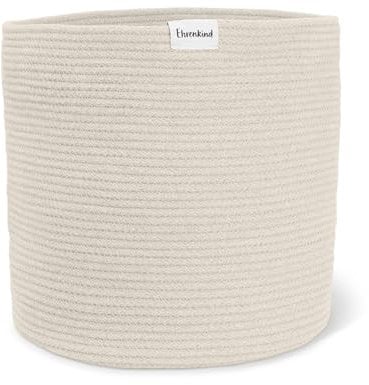 Ehrenkind® Aufbewahrungskorb – Spielzeugkorb für Kinder | In 3 Größen & Farben | Robustes Seilmaterial | Ideal als Wäschekorb oder Spielzeugaufbewahrung | 32x32 cm | Natur