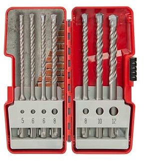 Skil 7-teiliges SDS+-Bohrer-Set – Robuste Beton- & Mauerwerkbohrer für Bohrhammer – Hartmetallspitze & langlebige Qualität, Bohrer im Aufbewahrungskoffer 2610S01157