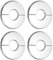 TOP-VIGOR 4 coperture per tubi con flangia divisa da parete da 24 mm, in acciaio inossidabile 304, con supporto adesivo, per radiatori, tubi dell'acqua e riscaldamento, decorazione per fori da parete
