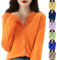 Crochet Jumper for Women UK,Womens Cashmere Cardigans Long Sleeve Open Front Sweater Casual Lightweight Fall Winter Solid Color Button Down Knitted Jumper Oversized Knitwear Dusters Coat Orange