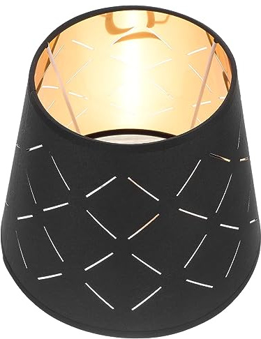 Schwarzer Lampenschirm für Tischlampe, Ersatz mit Metallrahmen | Gewebeausführung in Klassischem Stil, Leicht und Einfach zu Montieren, für Zuhause und Hotel