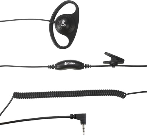 Cobra 2,5 mm 1-Pin Funkgerät (Walkie Talkie) D-Style Ohrhörer Headset, kompatibel mit Cobra MicroTalk PX650, RX680, RX380, AM1055, AM855, AM655, AM255, schwarz (1 Stück)