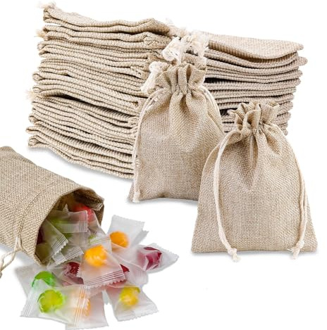 Ilauke 36 Stück Jutebeutel Jutesäckchen Jute Beutel 13.5 * 9.5.cm, Wiederverwendbare Geschenkverpackung für Adventskalender, Hochzeiten, Weihnachten – Atmungsaktiver Schutz für Schmuck