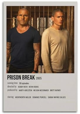 Poster Prison Break, TV-Serie 9, Wandkunst, Dekor, Leinwand, für Wohnzimmer, Schlafzimmer, Poster, 30 x 45 cm, ungerahmter Stil