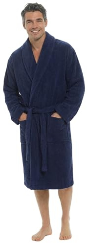 INSIGNIA Men’s Pure 100% Cotton Terry Towelling Bathrobe