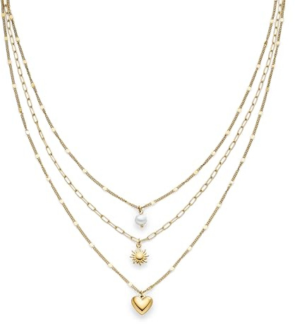 s.Oliver Necklace - Elegante Halskette aus poliertem Edelstahl - IP Gold - Gliederkette 55 cm - wasserfest & hautfreundlich