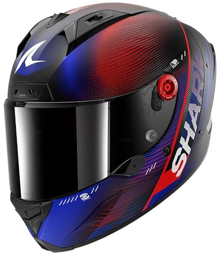 SHARK, Integraler Motorradhelm AERON SPEED-TECH Carbon Blue Red DBR, S