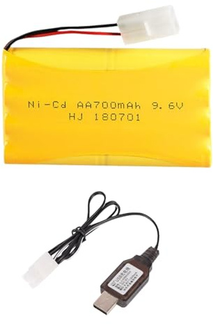 Cecicebb Batterie Ni-Cd AA rechargeable 9,6 V 700 mAh avec connecteur Tamiya standard pour télécommande, jouets de voiture, camion, réservoir, batterie Nicd 9,6 V