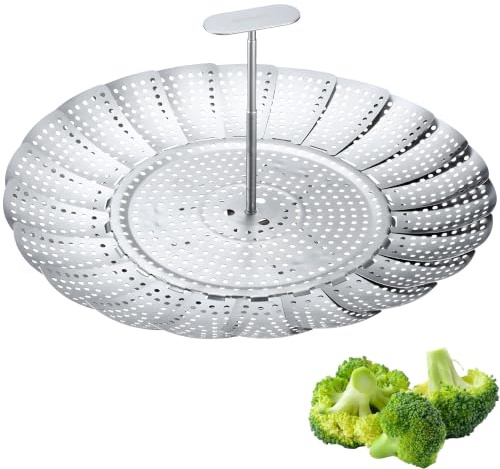 Westmark Dünsteinsatz groß – Der verstellbare Einsatz ist ideal zum Dämpfen von Gemüse und mehr in Töpfen von 18-28 cm Ø, spülmaschinengeeignet – Edelstahl & Silikon