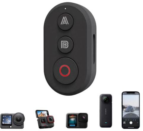 Mando a Distancia para cámaras dji Action 6/Action 5 Pro/Action 4/Osmo 360 | Control Remoto Inalámbrico, Alcance de 25 m, Seguimiento de Movimiento preciso, Pulsera para Bicicleta