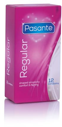 Pasante Regular Condoms, Standardkondome mit Comfort-Form - mehr Freiraum für IHN, 1 x 12 Stück