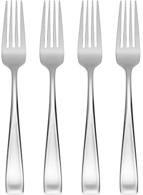 Oneida T711004H Moda Fine Flatware Dinner Fork, Set of 4, 18/10 Stainless Steel, Silverware Set