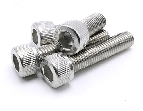 # 6–32 UNC Douille hexagonale Tête capuchon Vis, Acier inoxydable, filetage complet, Knuled Tête, 100 pièces, argent