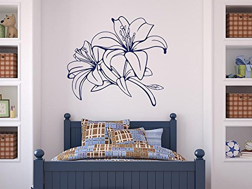GRAZDesign Wandtattoo Blumen groß Lilie Wohnzimmer, Schlafzimmer | Wandaufkleber als Deko - 041 pink