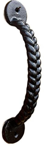 Cast Iron Rope Door Handle Antique Push Pull Garden Gate Barn Shed Cupboard 22cm