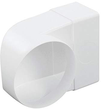 Conduit de ventilation 90° - Canal plat - 110 x 55 cm - Canal rond - Diamètre : 100 mm - 7723