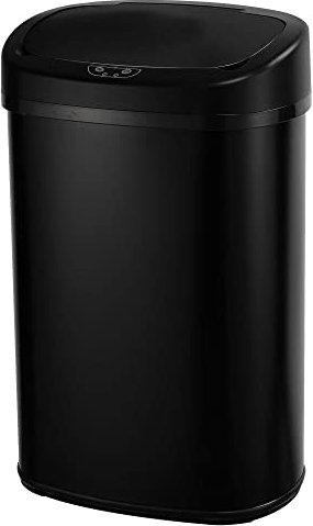 Poubelle de cuisine automatique 58L MAJESTIC grande capacité Noir mat en acier INOX avec cerclage