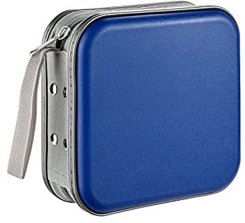 LIOVODE DVD-Tasche,48 Kapazität CD-Hülle Halter Lagerung Veranstalter Hartplastik Schutz Disc-Geldbörse für Auto (48 Kapazität, Blau 48)