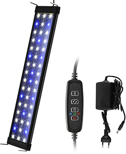 EINFEBEN LED Aquarium Beleuchtung, Weiß Blau Licht 16W mit Verstellbarer Halterung für 45cm-60cm Aquarium