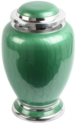 Aluminium Cremation Urn for Human Ashes – Adult Large Size Funeral Memorial Keepsake – Secure and Dignified Resting Place Holds Approx. 90kg or 14 Stone Body Ashes (Elegant Green)