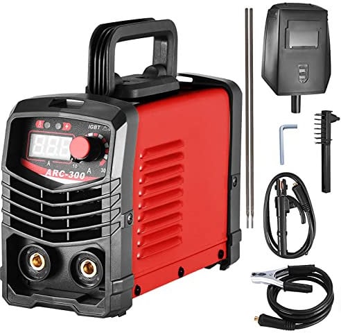 AQTZGOS – Saldatrice a elettrodi da 300A con inverter ARC/MMA Welder, per principianti, saldatrice elettrica con maschera per saldatura e spazzola metallica