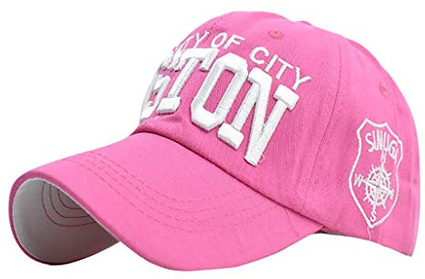 RUITOTP Topee Denim brodé en détresse réglable Hommes Lettre Baseball Cap Femmes Chapeaux de Baseball Casquettes de Baseball Bonnet Rose Fluo