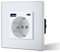 BSEED Enchufe Pared con 20W USB y Tipo C,Enchufe USB C de Cristal,Carga Rápida,3 en 1，Fácil Instalación,1 Enchufe,86mm Blanco