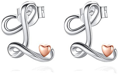 CELESTIA Ohrstecker für Damen mit Buchstaben L Ohrringe Echt Silber 925 Ohrringe Stecker Kleines Trauzeugin Geschenk