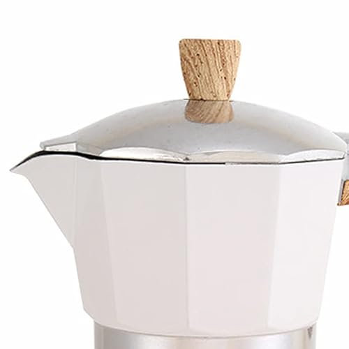 Miokycl Caffettiera in alluminio con manico a venature del legno, moka, caffettiera portatile per esterni (300 ml), Miokyclhmgkpi2t0d-12