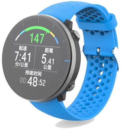 Silikon Armband Kompatibel mit Polar Vantage M/Vantage M2, wasserdichte Weiche Ersatzriemen, Weiches Silikon Ersatzarmband Uhrenarmband Sportarmband für Damen Herren (Blau)