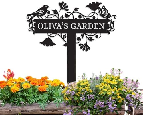 Metal Signs Customized | Personalized Garden Stake Metal Sign | Custom Metal Garden Sign | Personalized Garden Name Sign | Custom Sign Outdoor Metal | Gardening Decor Gifts for Gardeners