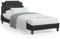 Keyroto Bett 100x200 mit lattenrost und matratze Boxspringbett 100x200 mit matratze Polsterbett Polsterbett 100x200 mit matratze Jugendbett Kunstleder-Schwarz-100 x 200 cm