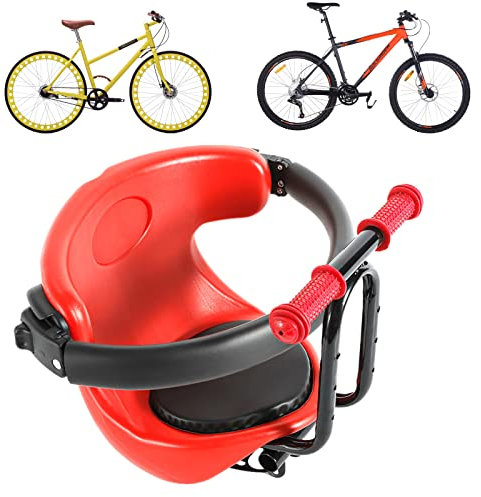 WINPANG 1-4 Jahren Fahrrad Kindersitz Vorne,Fahrrad Kindersitz Vorne Kindersattel mit Pedale,Abnehmbares Geländer für einige Mountainbikes und E-Bikes