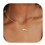 Chriscoco Kette mit Buchstabe 𝐒𝐢𝐥𝐛𝐞𝐫 𝟗𝟐𝟓 Halskette mit Buchstaben Gold Kette Damen Hypoallergene Herzkette Anfangsbuchstaben Silberkette Damen - Mit Schmuckschatulle