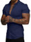 Elegancity Mens Shirts Short Sleeve Smart Casual Summer Beach Shirts Slim Muscle Fit Button Down Formal Dress Shirt Navy Blue, M