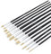 Elan Lot de Pinceaux Peinture, 12 PCS Manche Long, Imitation Soie de Porc, Langue de Chat, Angulaires, Plats, Ronds, et Liner pour Peinture à l'huile