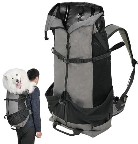 Zaino per animali domestici – Zaino per cani di grande capacità, zaino per cani di taglia media e grande, borsa per cani di taglia media e grande, per passeggiate con il cane