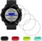 Eirltiy [4 Pezzi Vetro Temperato per Garmin Forerunner 55 Pellicola Protettiva + [4 Pcs] Tappi Antipolvere in Silicone, Vetrino Schermo Film Durezza 9H Screen Protector Antigraffio