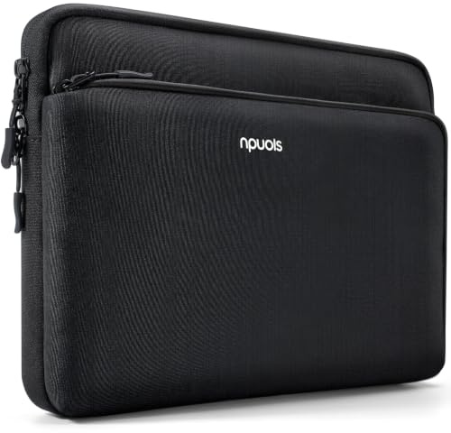 NPUOLS 13 Zoll Leicht Laptop Hülle mit L-förmigem Reißverschluss-Vorderfach | Laptop Tasche für MacBook Air 13/13.6 M5/M4/M3/M2/M1,MacBook Neo 13,MacBook Pro 13.3，13 HP Dell Lenovo Asus Surface，Schwarz