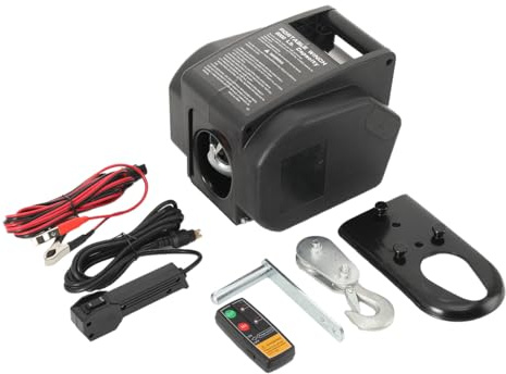 LALABU Elektrische Seilwinde DC 12V für Bootstrailer mit Funkfernbedienung,5000LBS Marine, Bootswinde elektrisch, Boot Elektrische Winche,Winde Seilzug Stahlseil