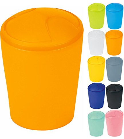 Spirella Kosmetikeimer Move Abfalleimer Schwingdeckeleimer | Kunststoff | 2 Liter |Orange