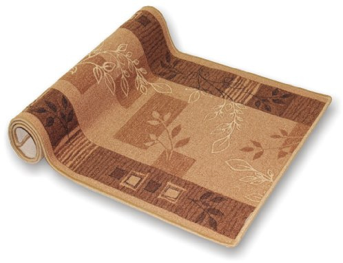 der Meisterei Karat Küchenteppich Flur Teppich Läufer rutschfest - für Küche oder Wohnzimmer nach Maß kurzflor Küchenläufer Meterware 80 cm x 700 cm Beige (Akzent)