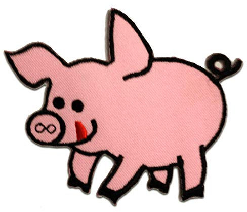 Catch the Patch Schwein Tier Kinder - (Größe: 9,5 x 7,1 cm) – Aufbügler & Applikationen in verschiedenen Größen – Ideal für Kleidung, Schulranzen, Jeans & Rucksäcke