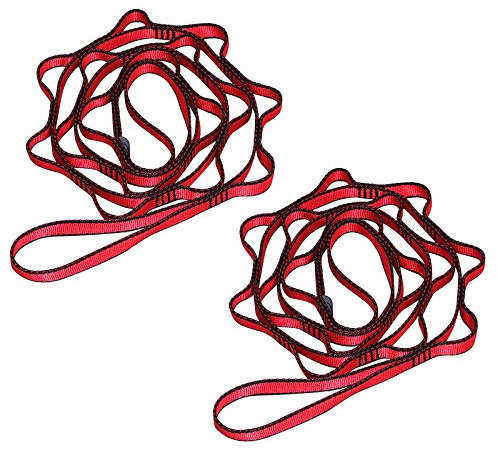 KIKIGOAL 2pcs Daisy Chains Nylon Starke Kletterriemen Verstellbare Klettergurte Climbing Seil Starke Daisy Chain Für Outdoor Sport Camping (Rot, 180cm)