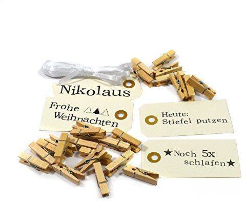 Frau WunderVoll Adventskalender - Grundmaterial - Weihnachtskalender Bastelset Adventskalender Adventskalender zum Befüllen