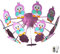 Kinderleuchte dimmbar mit Fernbedienung Kinderdeckenlampe Deckenlampe rosa LED Kinderlampe, RGB Farbwechsel, Eulen, Metall Holz, 8,5 806lm warmweiß, DxH 41,5x18 cm