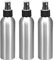 sourcing map 3pcs 5oz/150ml Aluminium Spray Bottle with Black Fine Mist Sprayer, Empty Refillable Container Travel Bottle